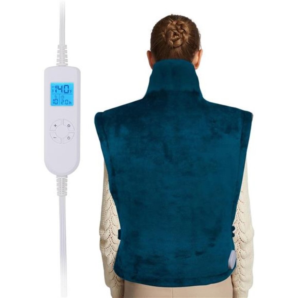 67cmx89cm XXXL King Size Neck & Shoulder Heating Pad with10 Temp Settings(Teal)